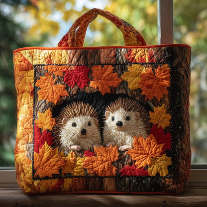 Hedgehog Heaven Quilted Tote Bag