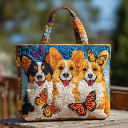 Adorable Corgi Quilted Tote Bag