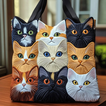Cat Purrs Quilted Tote Bag