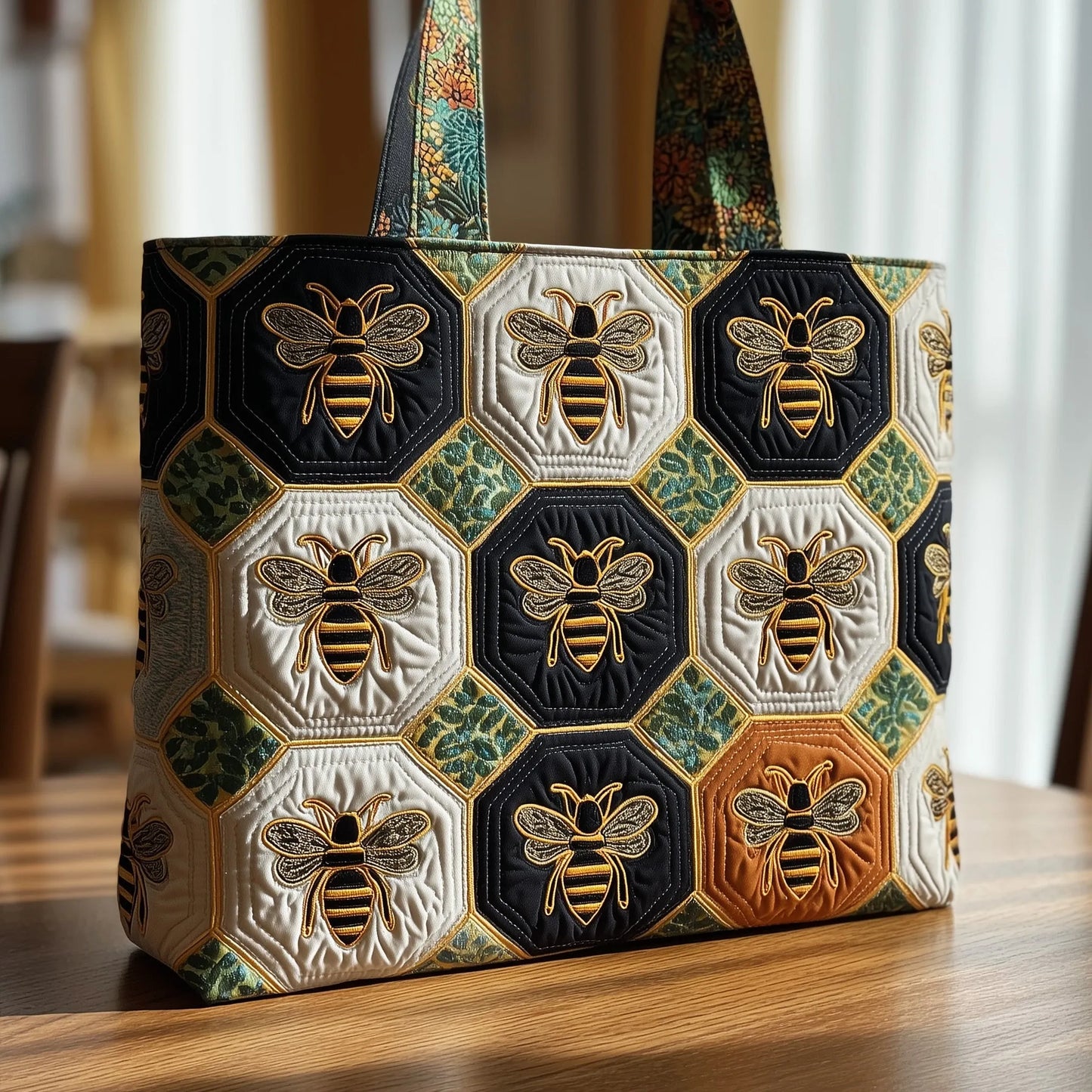 Bee Quilted Tote Bag