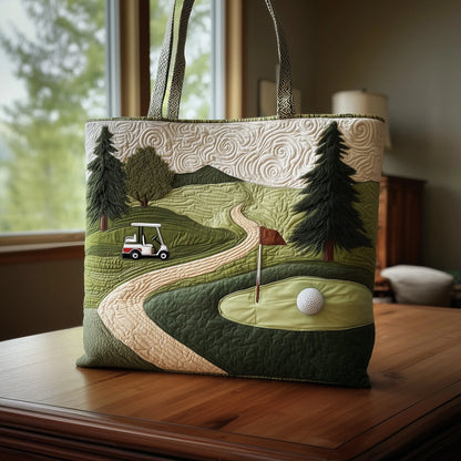 Fairway Dreams Quilted Tote Bag