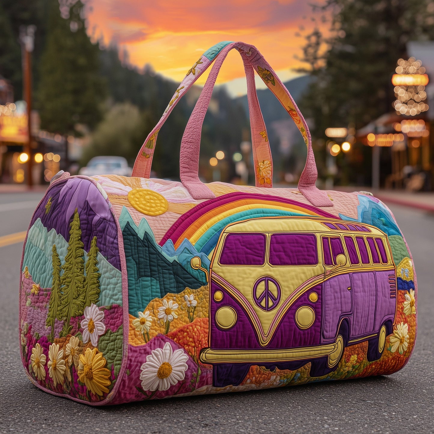 Hippie Van Quilted Duffle Bag