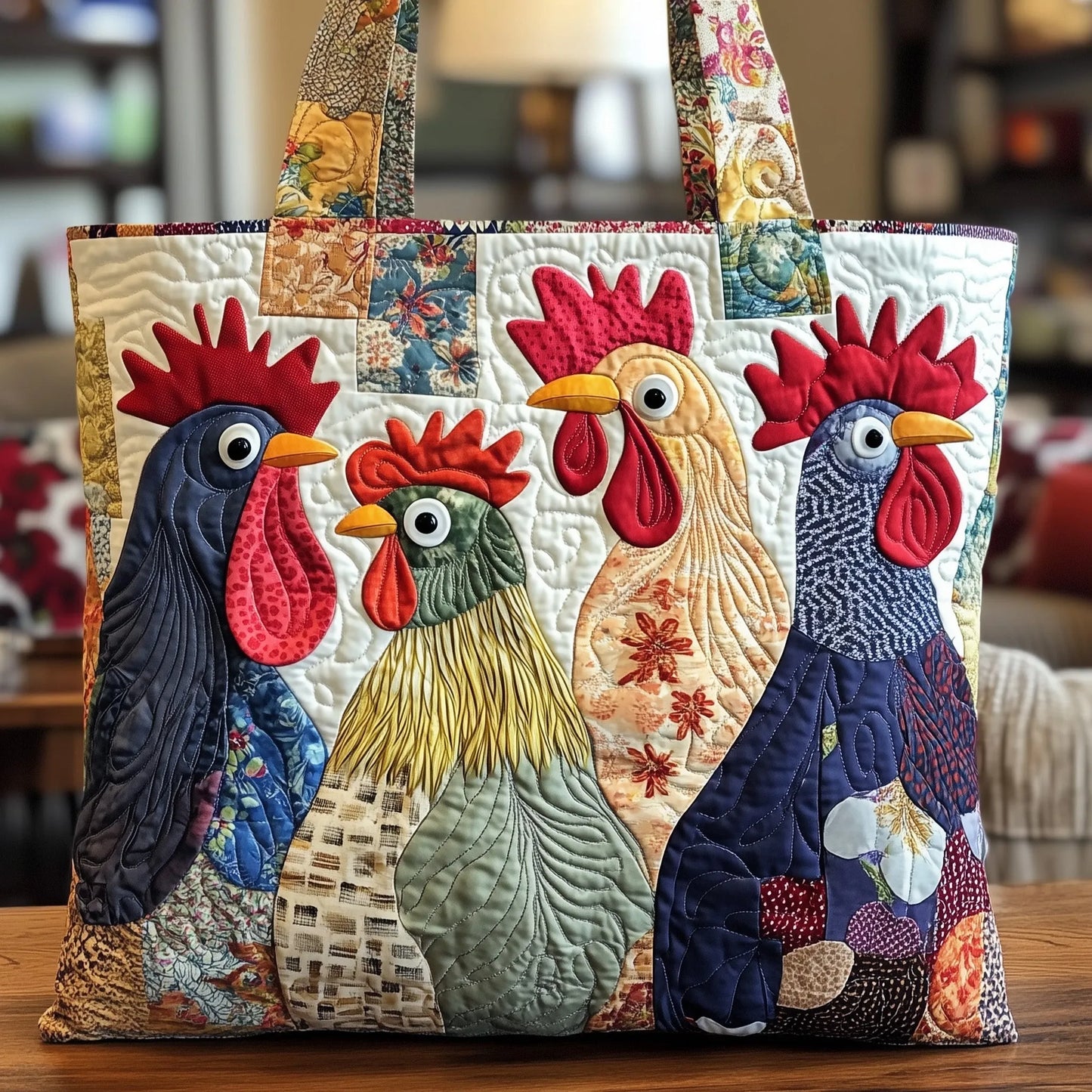 Shoreline Shells Quilted Tote Bag
