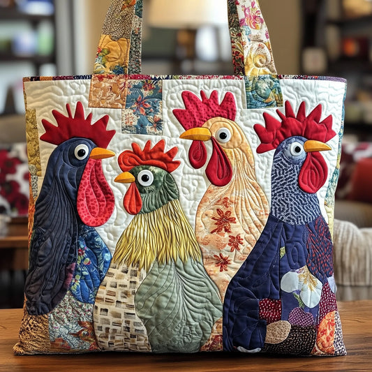 Shoreline Shells Quilted Tote Bag