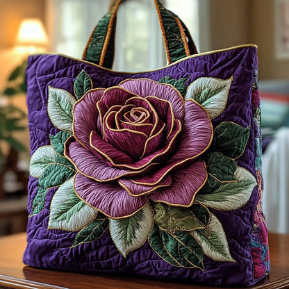 Vilolet Rose Quilted Tote Bag