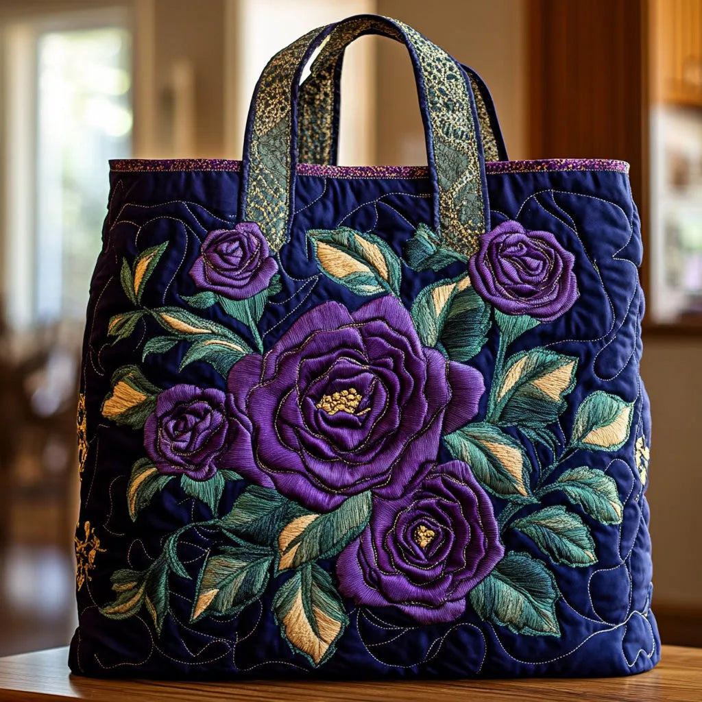 Vilolet Rose Quilted Tote Bag