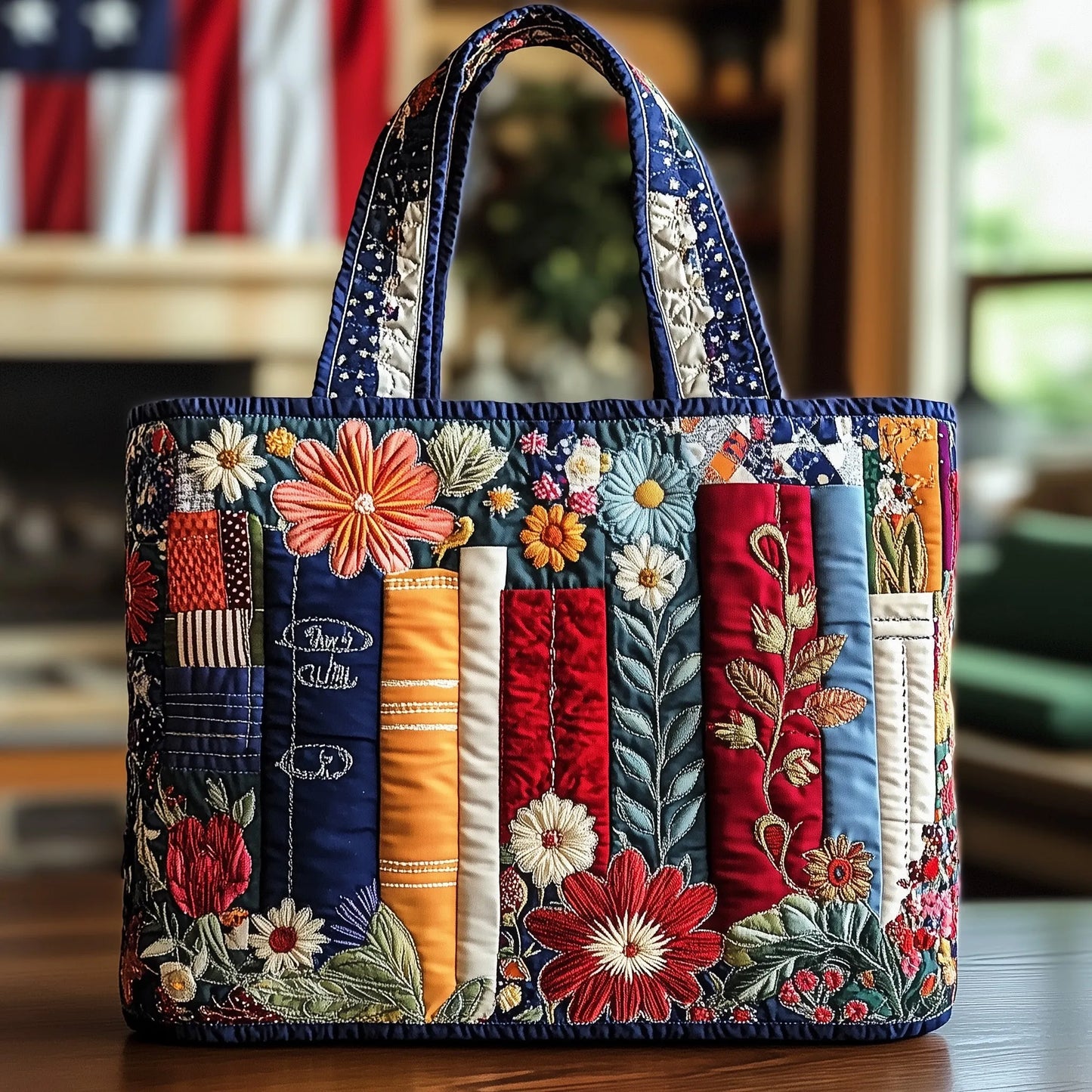 Book Bliss Quilted Tote Bag