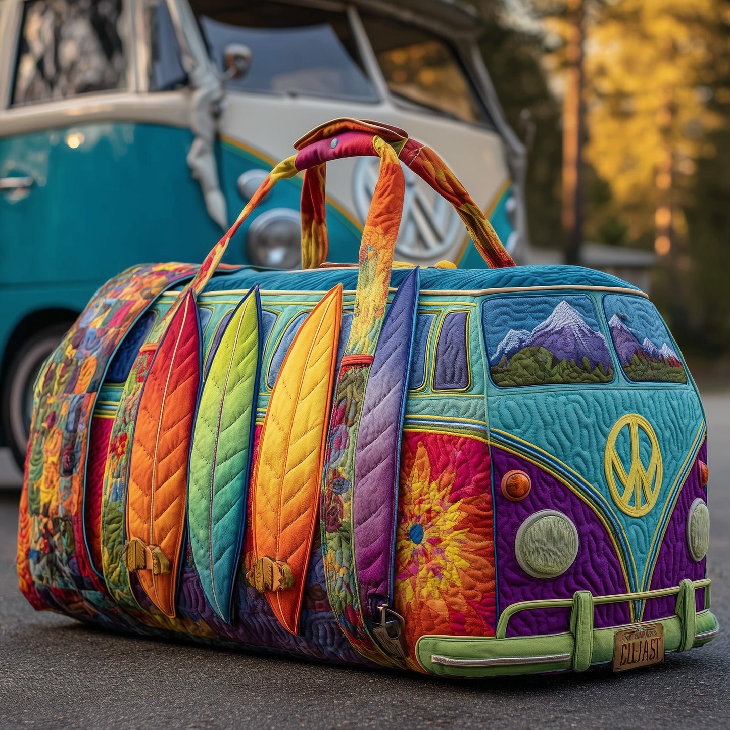 Hippie Van Quilted Duffle Bag GFTONL5869