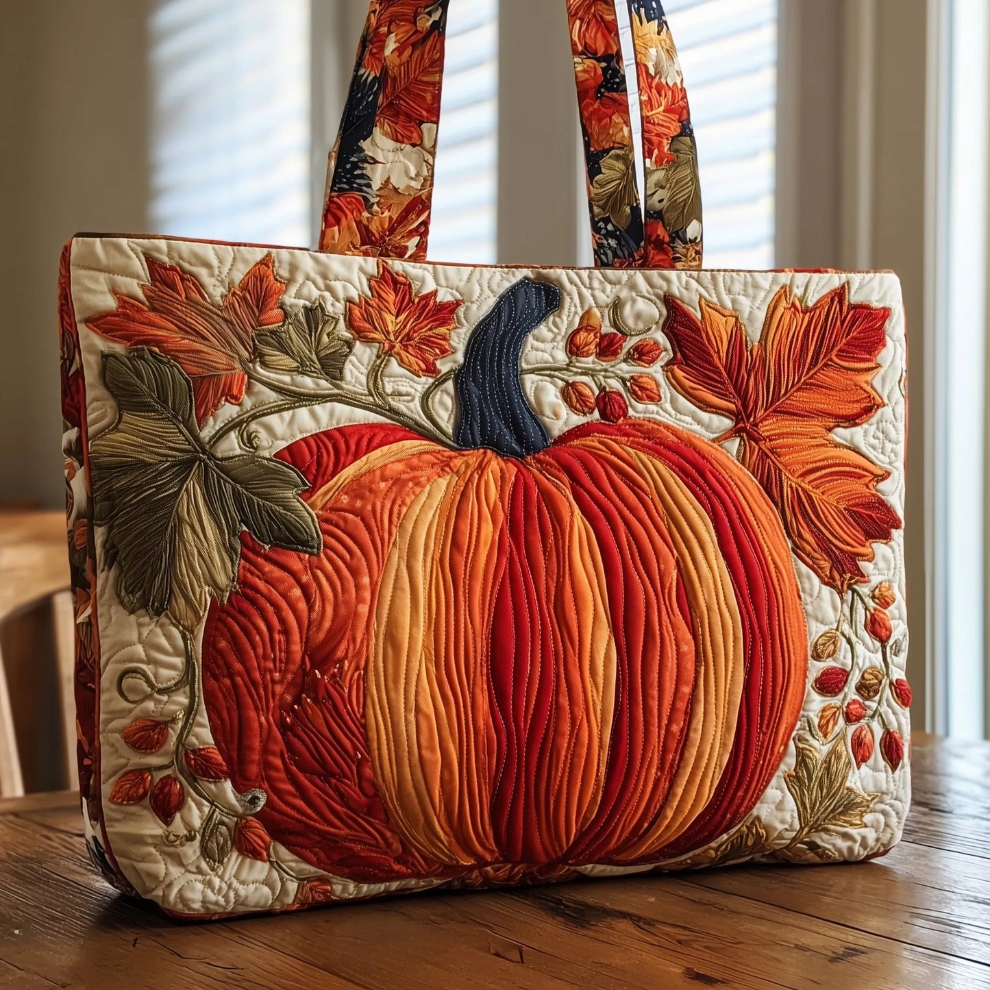 Pumpkin Quilted Tote Bag