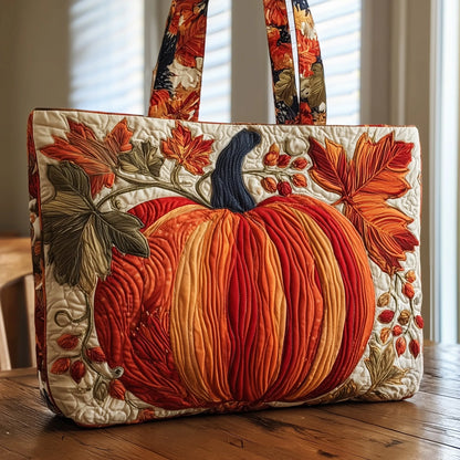 Pumpkin Quilted Tote Bag