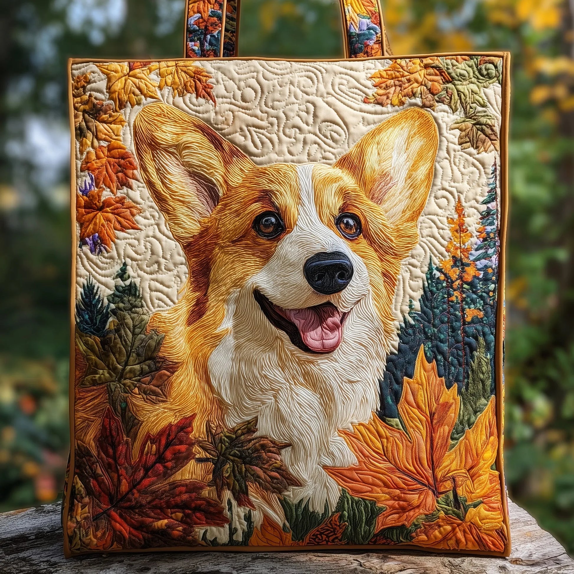 Corgi Quilted Tote Bag
