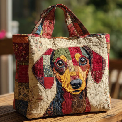 Adorable Dachshund Quilted Tote Bag