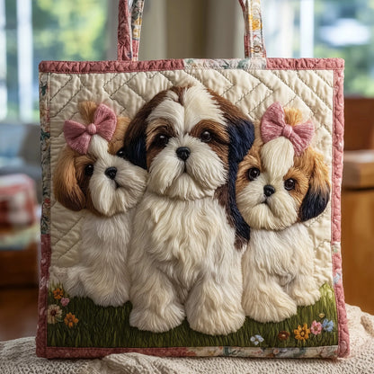 Shih Tzu Joy Quilted Tote Bag