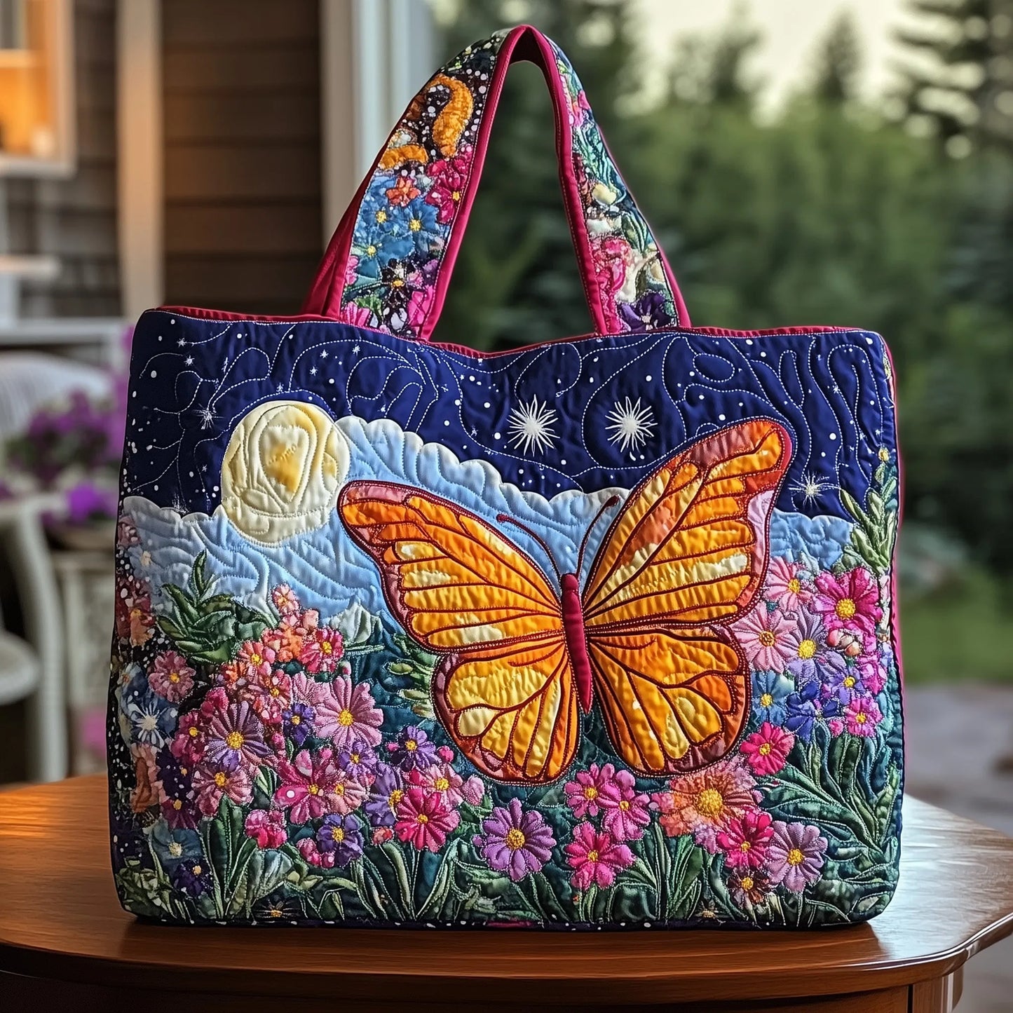 Midnight Charm Quilted Tote Bag