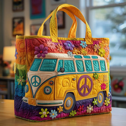 Adventure Awaits Quilted Tote Bag