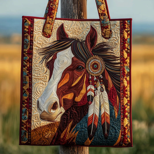 Galloping Spirit Quilted Tote Bag