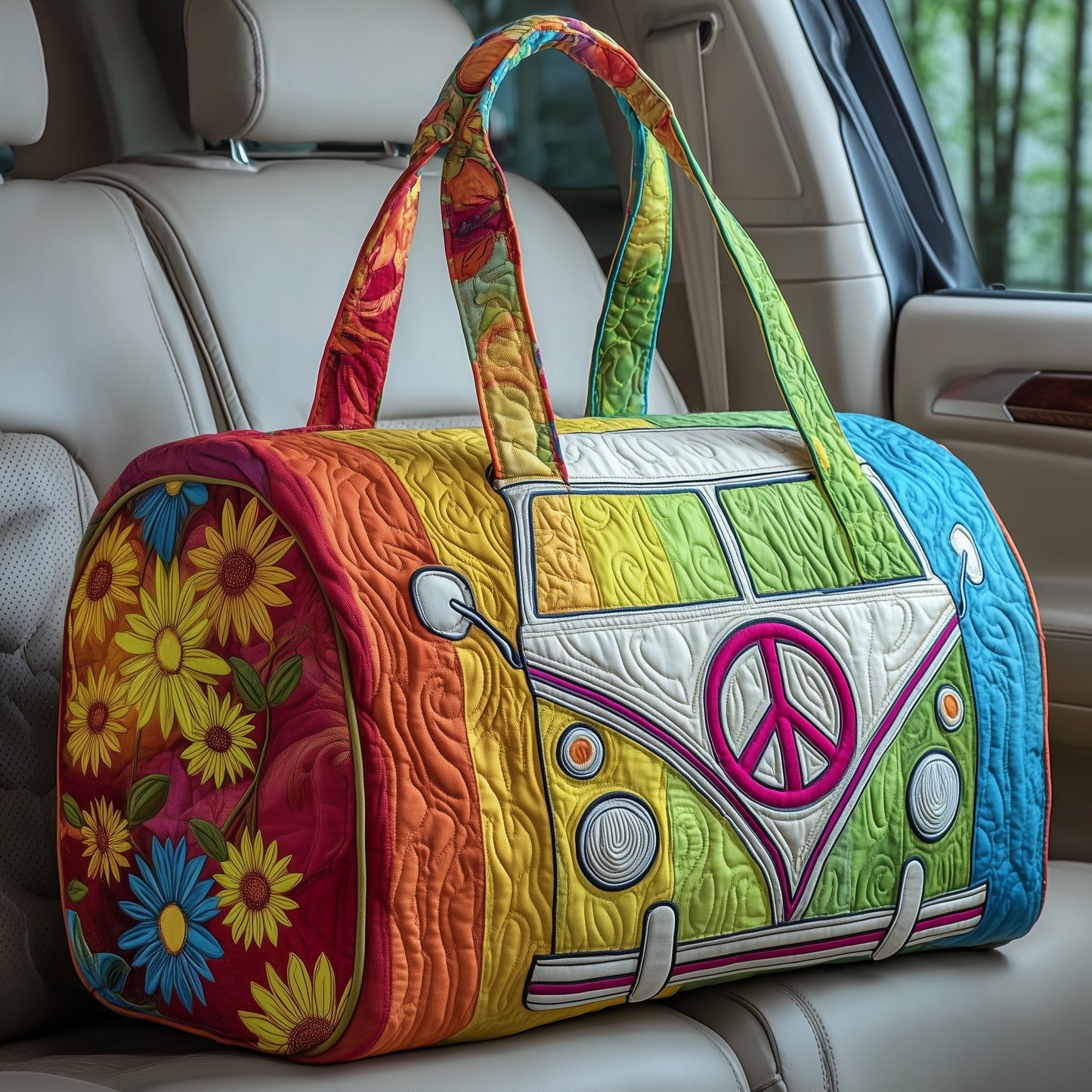Hippie Van Quilted Duffle Bag