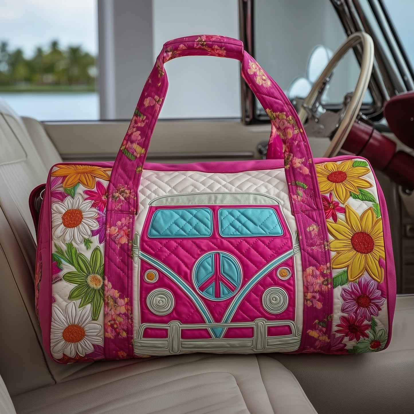 Hippie Van Quilted Duffle Bag