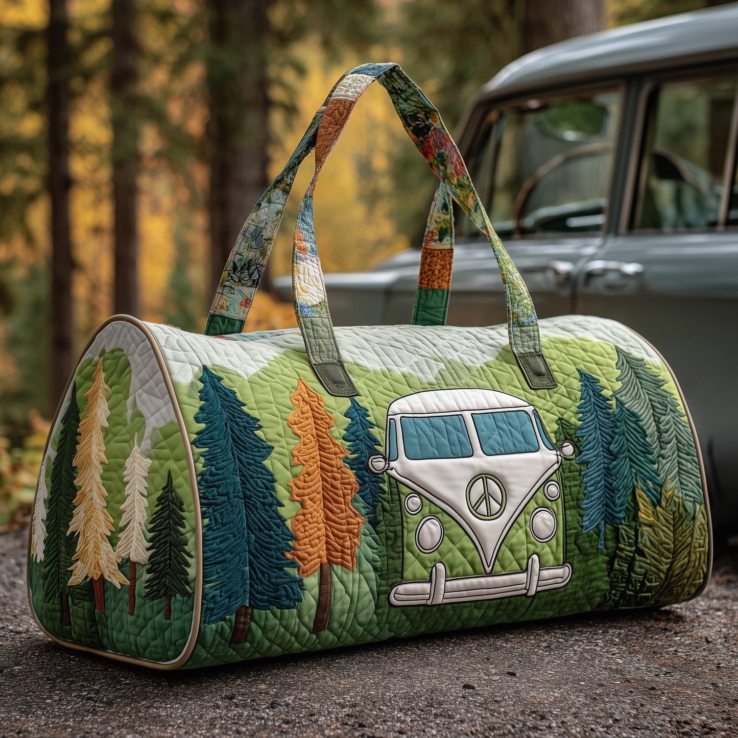Hippie Van Quilted Duffle Bag
