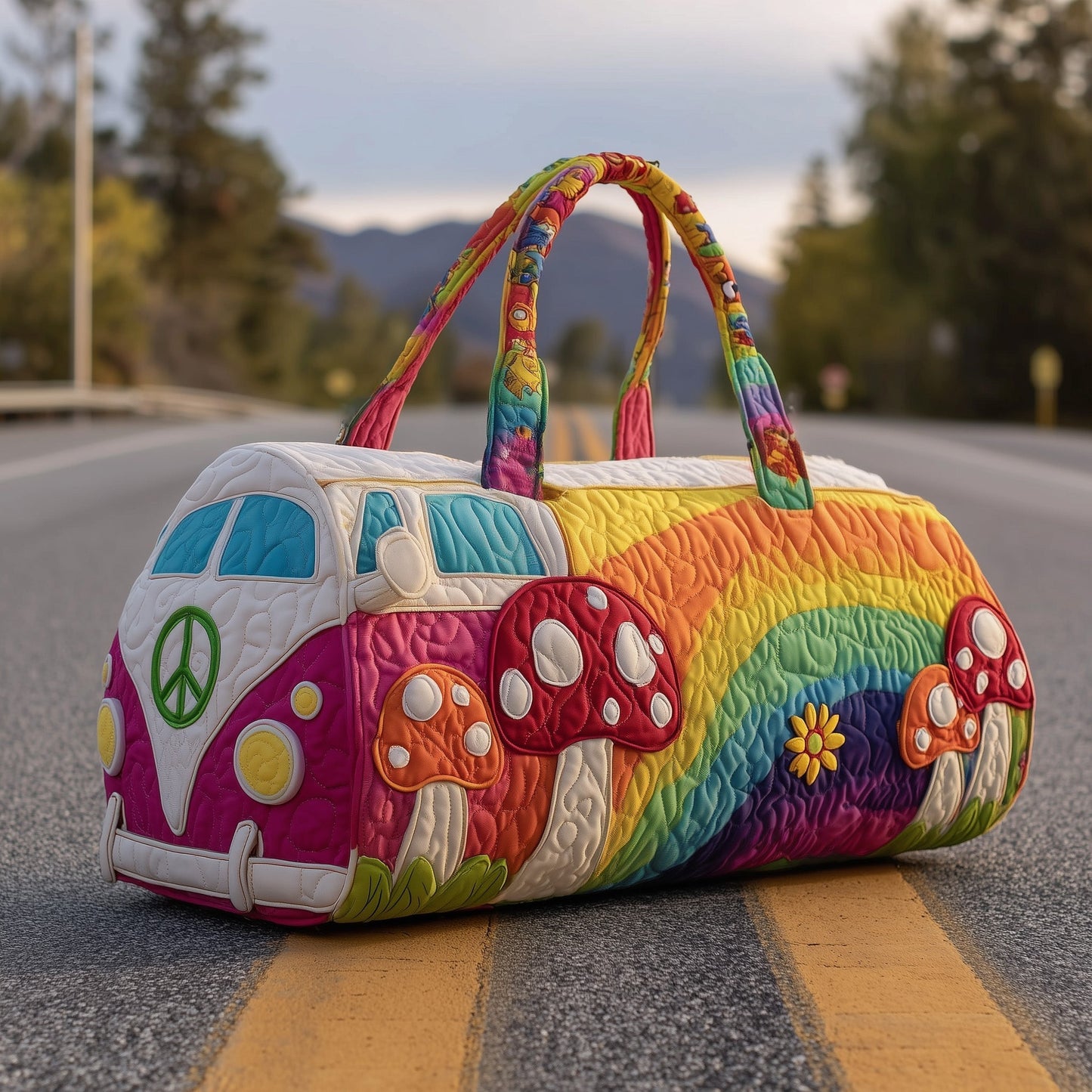 Hippie Van Quilted Duffle Bag