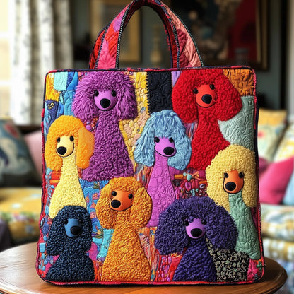 Poodle Quilted Tote Bag