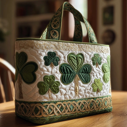Irish Shamrock Quilted Tote Bag