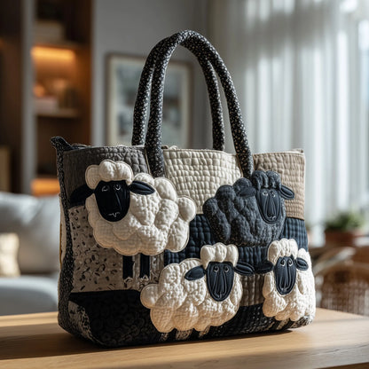 Sheep Haven Quilted Tote Bag