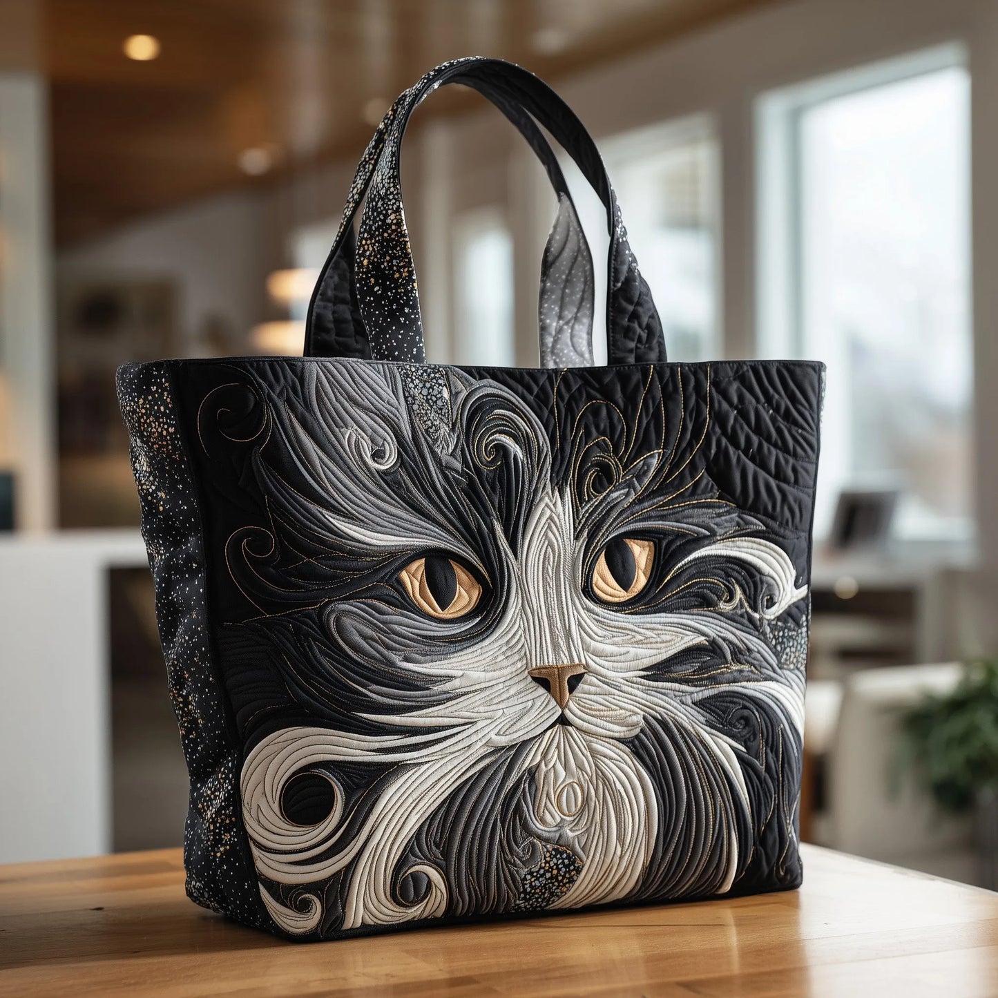 Catitude Quilted Tote Bag