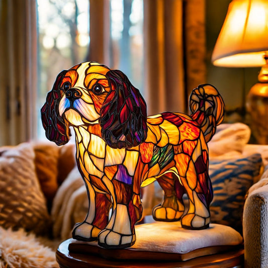 King Charles Spaniel Resin Art Lamp