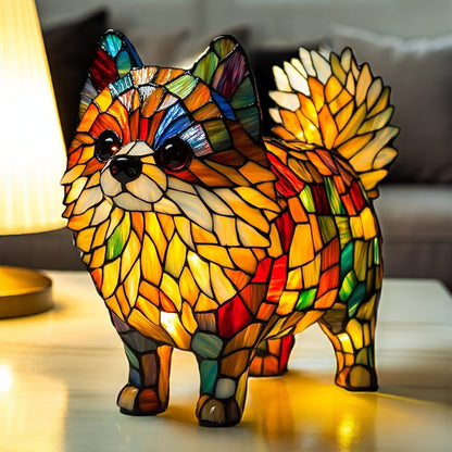 Pomeranian Resin Art Lamp