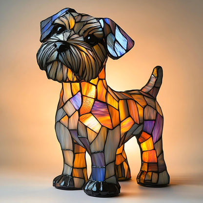 Schnauzer Resin Art Lamp