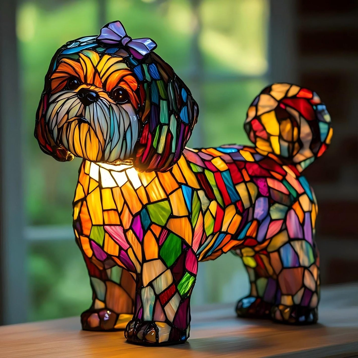Shih Tzu Resin Art Lamp