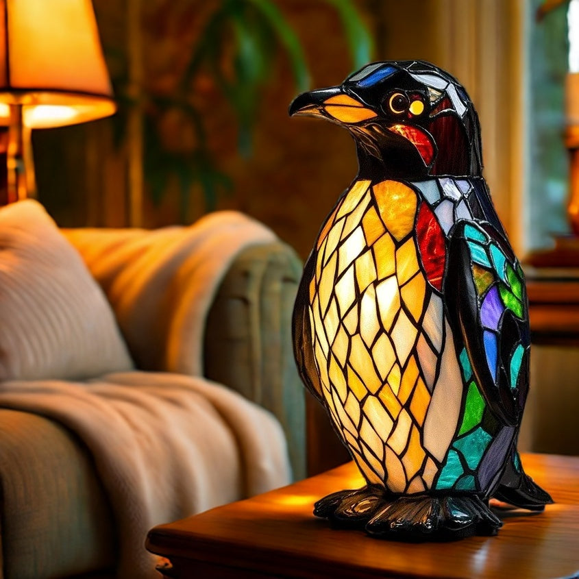 Penguin Resin Art Lamp