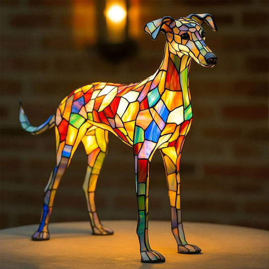 Greyhound Resin Art Lamp