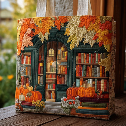 Cozy Library Quilted Tote Bag