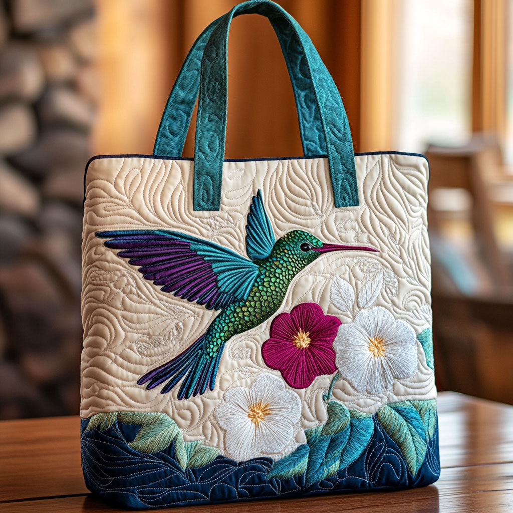 White Blossom CP2409027CL Quilted Tote Bag  Animal print