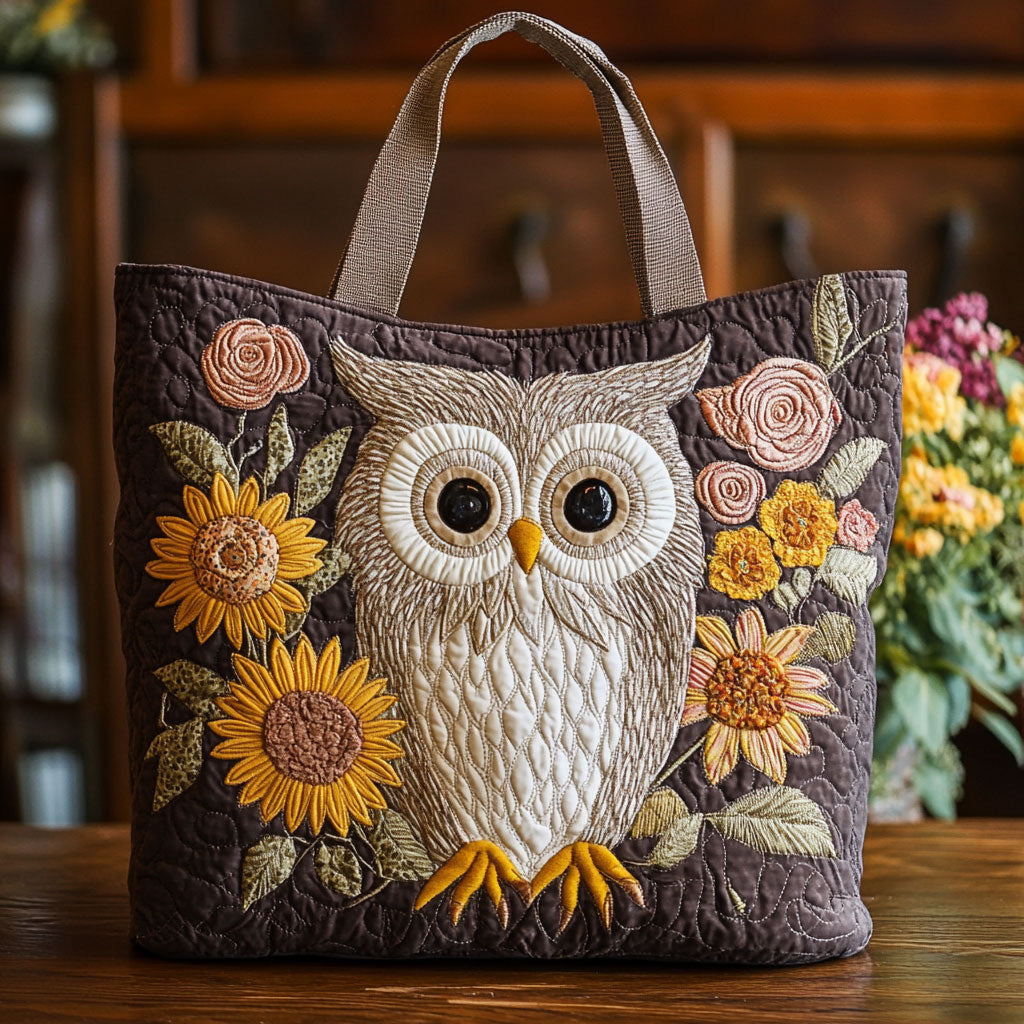 Owl Bloom CP0110078CL Quilted Tote Bag  Animal print