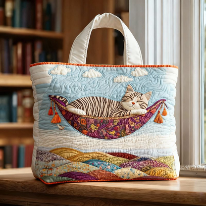 Cute cat quilted handbag  Animal print