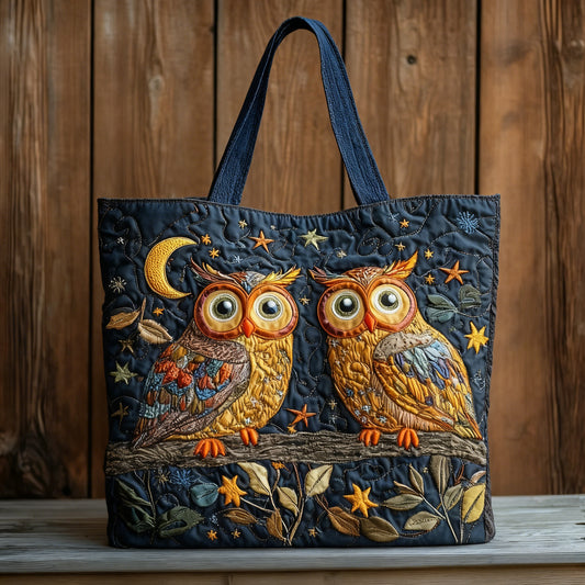 Moonlight Owl WN2709051CL Quilted Tote Bag  Animal print