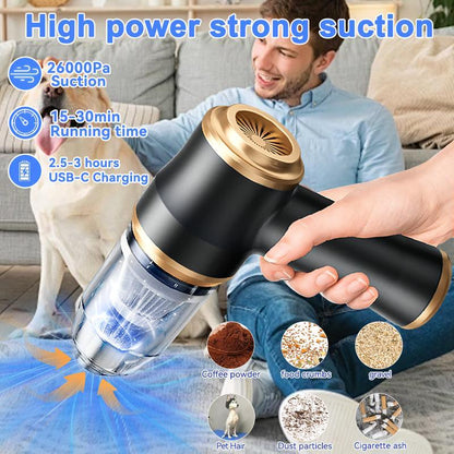 ZAKKA HUB™ Handheld Wireless Vacuum Cleaner 19000Pa High-Power Suction + Air Blower | 120W Cordless Cleaning Gun for Car, Home & Pets
