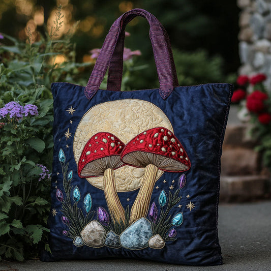 Dreamy Woodland Mushroom CW2409004CL Quilted Tote Bag  botanical print
