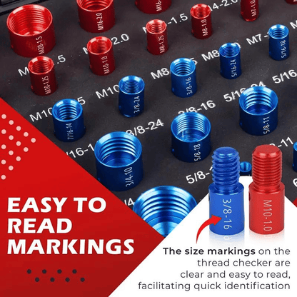 44Pcs Alloy Nut and Bolt Thread Inspector Charge 3