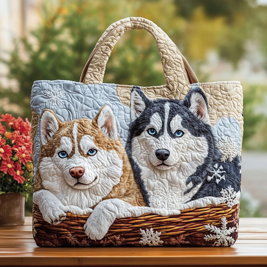 Husky Spirit Quilted Tote Bag NCU0DK9731  Featured