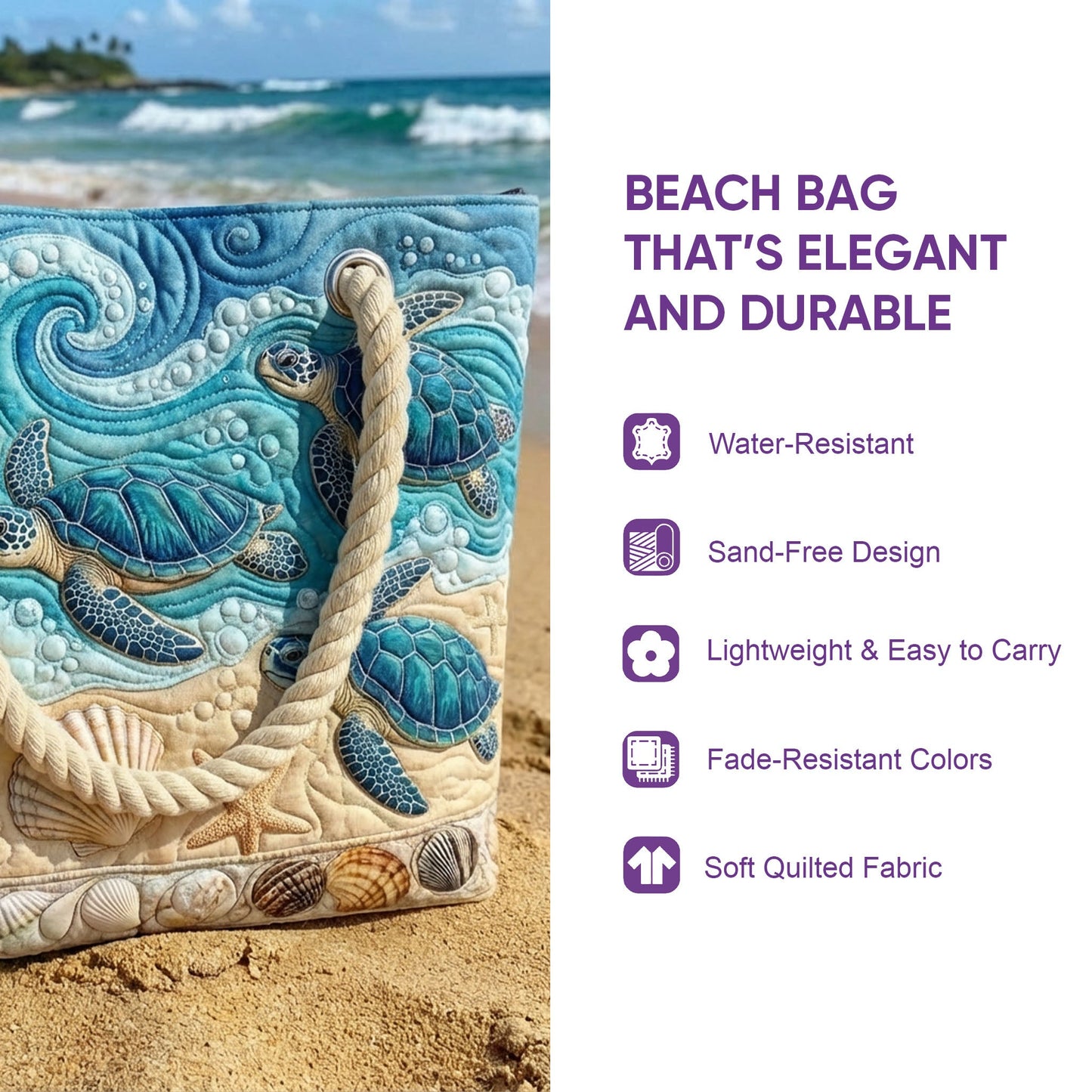 Hippie Vibes Quilted Beach Bag GFTOTP16612