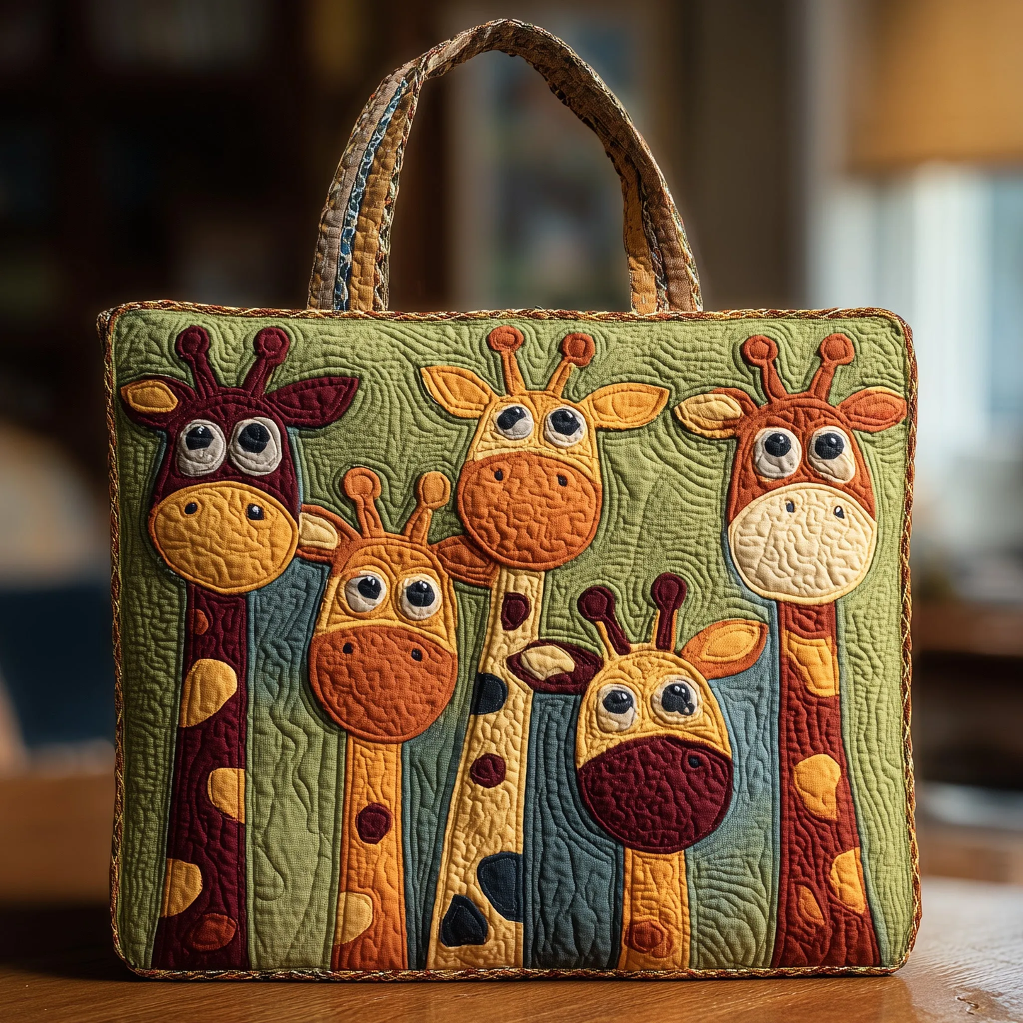 [ Next day shipment ] Tower of Giraffes GFTONT1952 Quilted Tote Bag