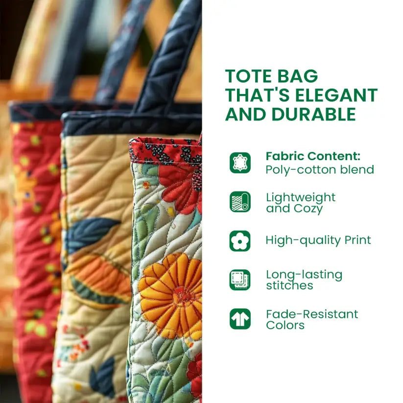 Adorable Panda Bamboo Quilted Tote Bag