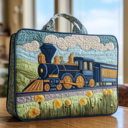 Train Quilted Tote Bag