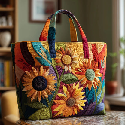 Sunflower Quilted Tote Bag