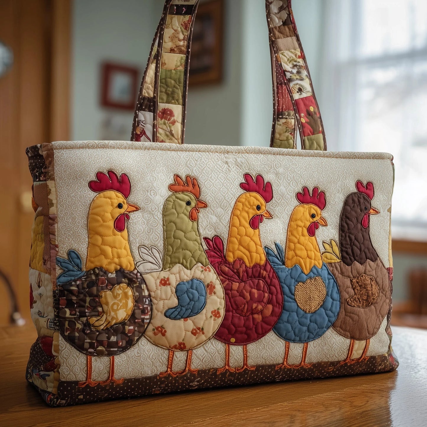 Chicken Quilted Tote Bag
