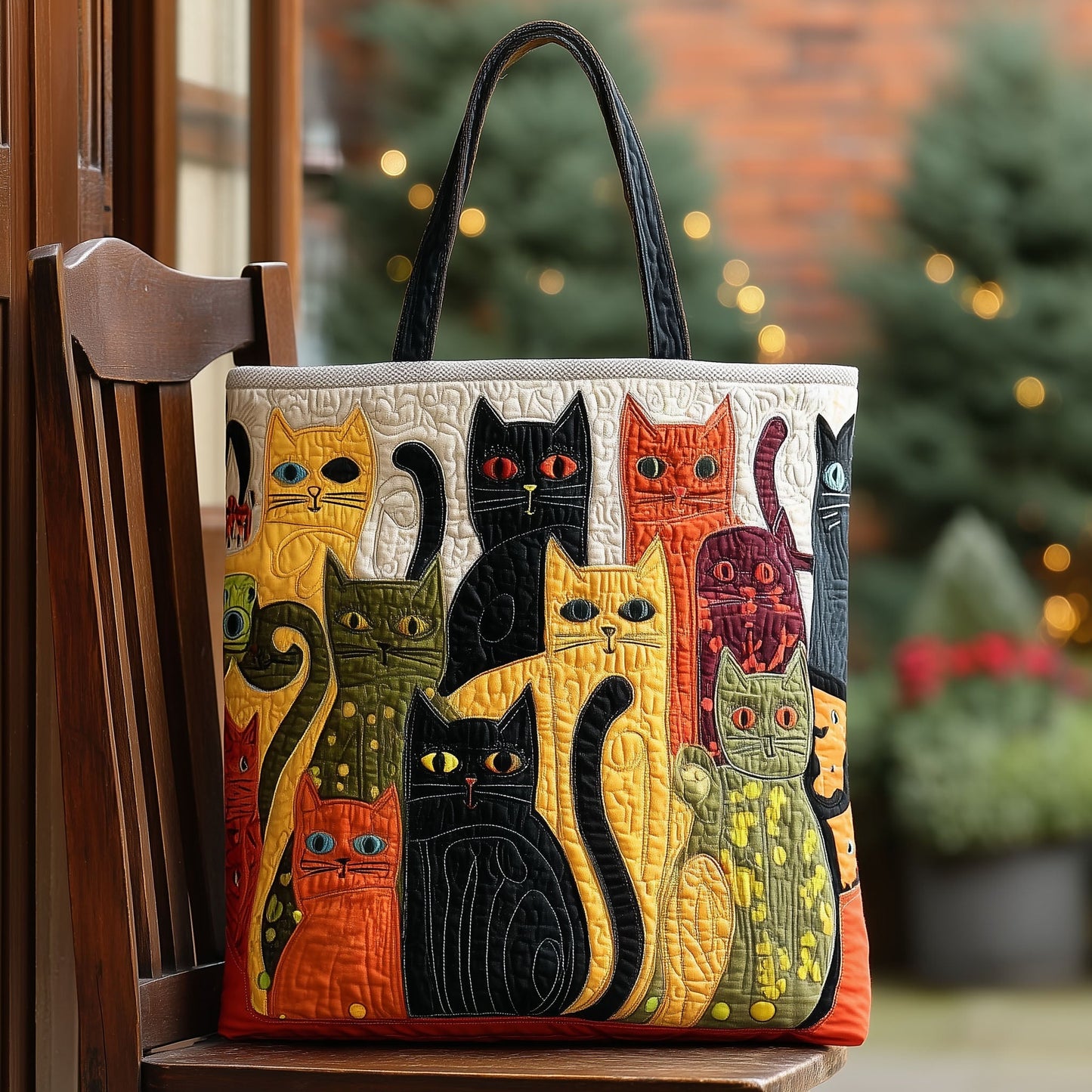 Snuggle Whiskers Quilted Tote Bag
